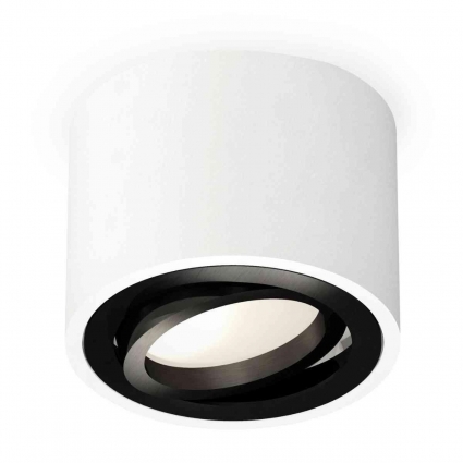 Комплект накладного светильника Ambrella light Techno Spot XS7510002 SWH/PBK белый песок/черный полированный (C7510, N7002), в стиле Хай-тек, цвет белый