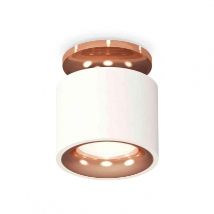 Комплект накладного светильника Ambrella light Techno Spot XS7510141 SWH/PPG белый песок/золото розовое полированное (N7930, C7510, N7015), в стиле Хай-тек, цвет белый