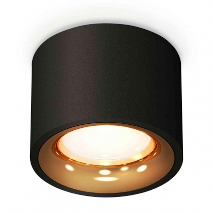Комплект накладного светильника Ambrella light Techno Spot XS7511024 SBK/PYG черный песок/золото желтое полированное (C7511, N7014), в стиле Хай-тек, цвет черный