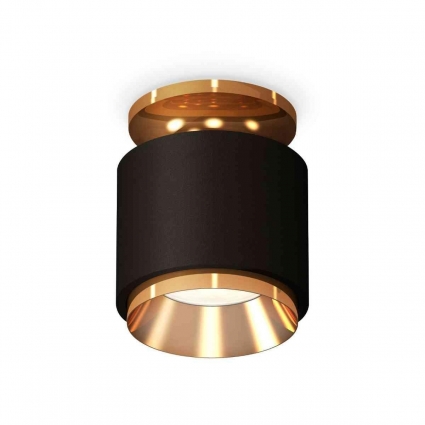 Комплект накладного светильника Ambrella light Techno Spot XS7511120 SBK/PYG черный песок/золото желтое полированное (N7929, C7511, N7034), в стиле Хай-тек, цвет черный