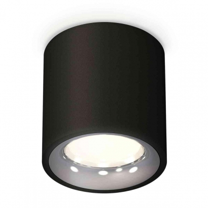 Комплект накладного светильника Ambrella light Techno Spot XS7532022 SBK/PSL черный песок/серебро полированное (C7532, N7012), в стиле Хай-тек, цвет черный