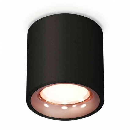 Комплект накладного светильника Ambrella light Techno Spot XS7532025 SBK/PPG черный песок/золото розовое полированное (C7532, N7015), в стиле Хай-тек, цвет черный