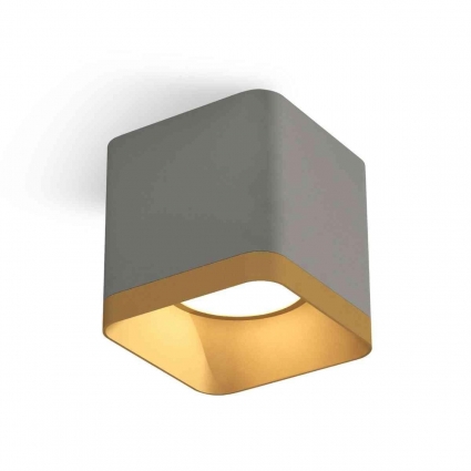 Комплект накладного светильника Ambrella light Techno Spot XS7807004 SGR/SGD серый песок/золото песок (C7807, N7704), в стиле Хай-тек, цвет серый
