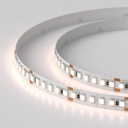 Светодиодная лента Arlight 14,4W/m 180LED/m 3528SMD теплый белый 5M RT-A180-8mm 24V Warm2700 017419(1), цвет белый, мощность 72 Вт