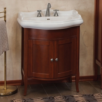 Тумба для комплекта La Beaute Classic Lorette 70 орех матовый, фурнитура серебро, напольная, с дверками