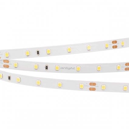 Светодиодная лента Arlight 7,2W/m 60Led/m 2835SMD теплый белый 5M RT-A60-8mm 24V Warm2400 028541(2), в современном стиле, цвет белый