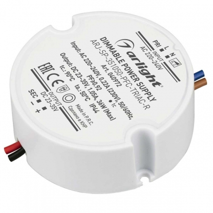 Драйвер Arlight ARJ-SP-351050-PFC-Triac-R 23-35V 36W IP44 1,05A 040972, цвет белый