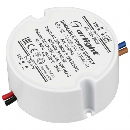 Драйвер Arlight ARJ-SP-39400-PFC-Triac-R 27-39V 15W IP44 0,4A 040963, цвет белый