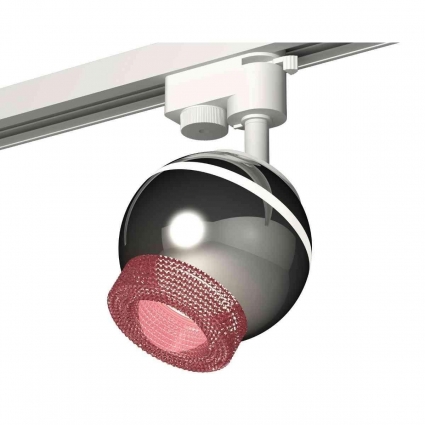 Комплект трекового светильника Ambrella light Track System XT1104003 PSL/PI серебро полированное/розовый (A2520, C1104, N7193), в стиле Хай-тек, цвет серебро