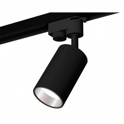 Комплект трекового светильника Ambrella light Track System XT6323022 SBK/PSL черный песок/серебро полированное (A2521, C6323, N6112), в стиле Хай-тек, цвет черный