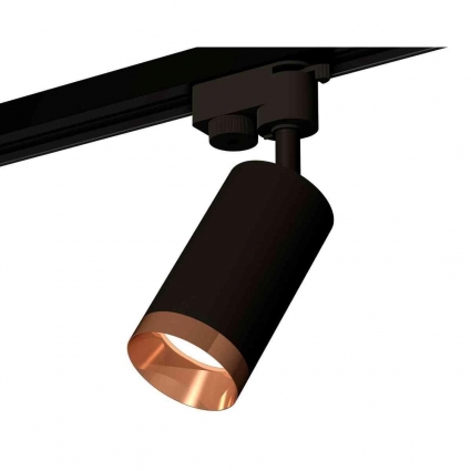 Комплект трекового светильника Ambrella light Track System XT6323065 SBK/PPG черный песок/золото розовое полированное (A2521, C6323, N6135), в стиле Хай-тек, цвет черный