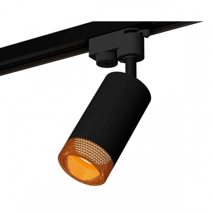 Комплект трекового светильника Ambrella light Track System XT6323084 SBK/CF черный песок/кофе (A2521, C6323, N6154), в стиле Хай-тек, цвет черный