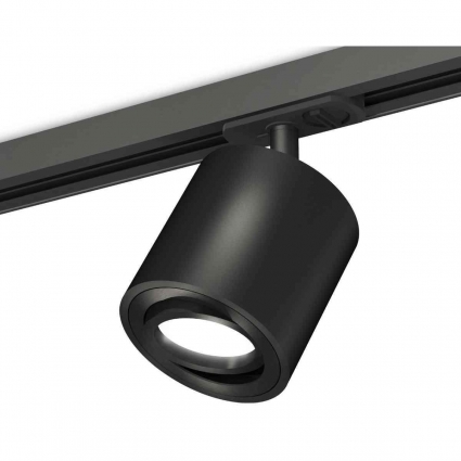 Комплект трекового светильника Ambrella light Track System XT7532020 SBK/PBK черный песок/черный полированный (A2537, C7532, N7002), в стиле Хай-тек, цвет черный