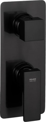 Смеситель для ванны с душем Remer Absolute AU92KBCFP чёрный брашированный хром, однорычажный, черный