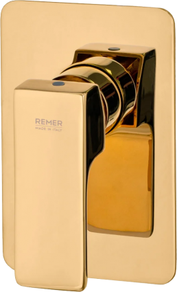 Смеситель для душа Remer Absolute AU30DO золотой глянцевый, С ВНУТРЕННЕЙ ЧАСТЬЮ, однорычажный