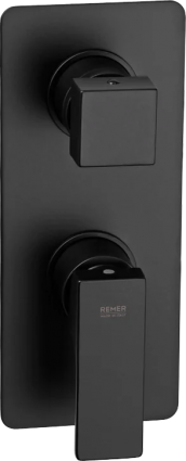 Смеситель для ванны с душем Remer Absolute AU93KBNO черный матовый, однорычажный,  в современном стиле
