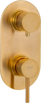 Смеситель для ванны с душем Remer X Style X93KB золото брашированное, однорычажный,  в современном стиле
