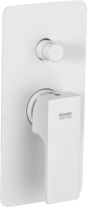 Смеситель для ванны с душем Remer Absolute AU09KBBO белый матовый, однорычажный,  в современном стиле