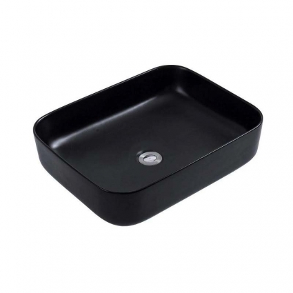 Накладная раковина Avimano Vision 1245022 50х40 черная, матовая, прямоугольная, цвет черный