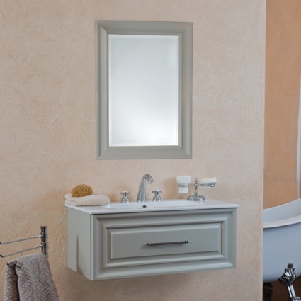 Мебель для ванной La Beaute Classic Cornelia 85 серый шелк матовый, фурнитура серебро, подвесная, с ящиками