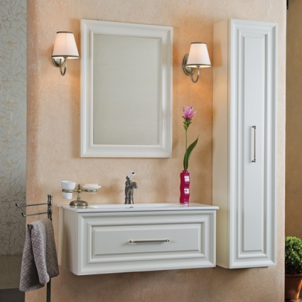 Мебель для ванной La Beaute Classic Cornelia 85 слоновая кость матовый, фурнитура серебро, подвесная, с ящиками