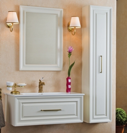Мебель для ванной La Beaute Classic Cornelia 100 слоновая кость матовый, фурнитура бронза, подвесная, с ящиками
