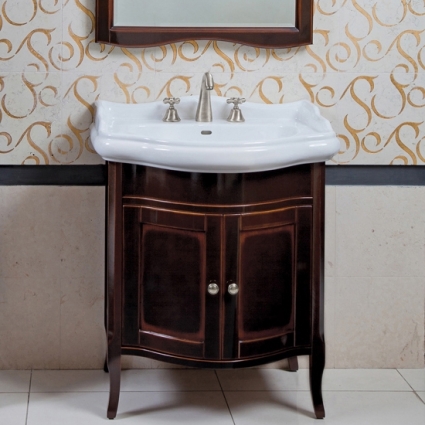 Тумба для комплекта La Beaute Classic Lorette 70 темное дерево глянец, фурнитура серебро, напольная, с дверками