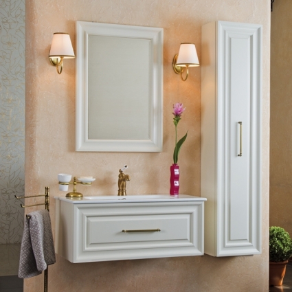 Мебель для ванной La Beaute Classic Cornelia 85 слоновая кость матовый, фурнитура бронза, подвесная, с ящиками