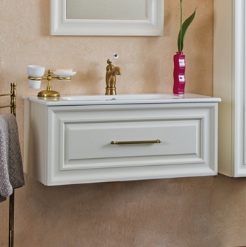 Тумба для комплекта La Beaute Classic Cornelia 85 слоновая кость матовый, фурнитура бронза, подвесная, с ящиками