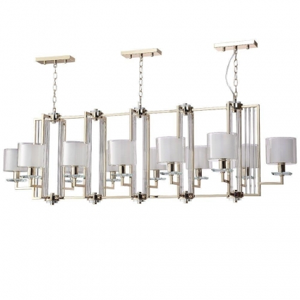 Подвесная люстра Crystal Lux Nicolas SP12 L1600 Gold/White в стиле модерн, цвет белый