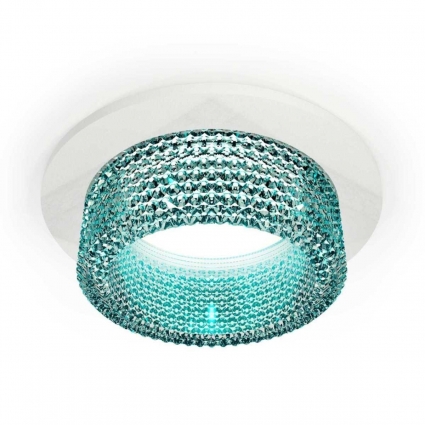 Комплект встраиваемого светильника Ambrella light Techno Spot XC (C6512, N6153) XC6512043, в стиле модерн, цвет голубой