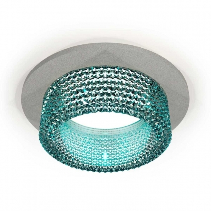 Комплект встраиваемого светильника Ambrella light Techno Spot XC (C6514, N6153) XC6514043, в стиле модерн, цвет голубой