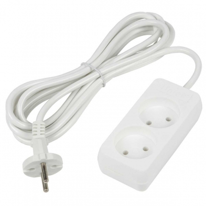 Удлинитель Uniel Ultra 2гн х 3м б/з S-CU2-3 White UL-00009977 цвет белый, мощность 2500 Вт