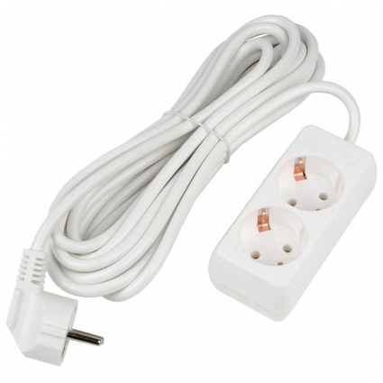 Удлинитель Uniel Ultra 2гн х 5м с/з S-GCU2-5 White UL-00009999 цвет белый, мощность 3500 Вт