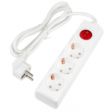 Удлинитель Uniel Ultra 3гн х 1,5м с/з S-GCU3-1,5B White UL-00010013, цвет белый, мощность 3500 Вт