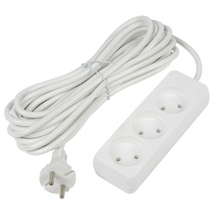 Удлинитель Uniel Ultra 3гн х 10м б/з S-CU3-10 White UL-00009980 цвет белый, мощность 2500 Вт