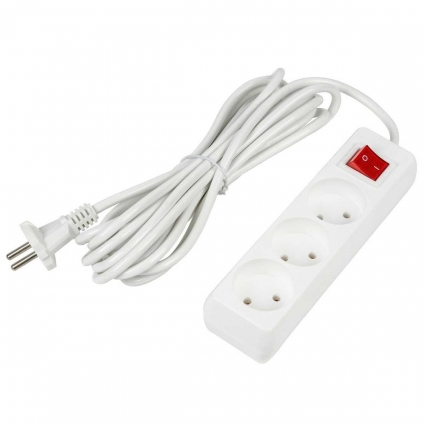 Удлинитель Uniel Ultra 3гн х 5м б/з S-CU3-5B White UL-00009996 цвет белый, мощность 2500 Вт