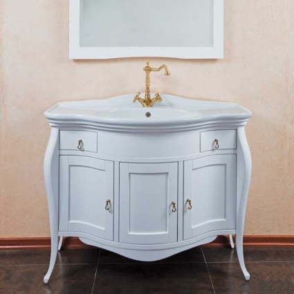 Тумба с раковиной La Beaute Classic Marian белый матовый, напольная, с доводчиками