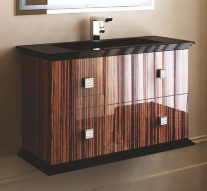 Тумба с раковиной La Beaute Loiret SW 100 macassar, подвесная, с ящиками