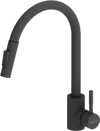 Смеситель для кухни Dorff Logic D3007522 черный однорычажный, длина излива 22.9 см
