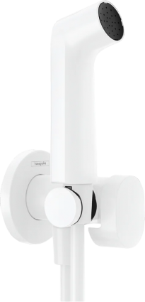 Гигиенический душ Hansgrohe Bidette S 1jet 29230700 матовый белый штанга 19.5 см, шланг пластиковый 125 см