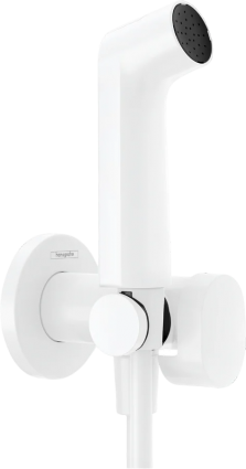Гигиенический душ Hansgrohe Bidette S 1jet 29232700 со смесителем, матовый белый в современном стиле