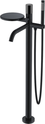 Напольный смеситель для ванны с душем Boheme Stick 129-BB black diamond black, однорычажный, черный