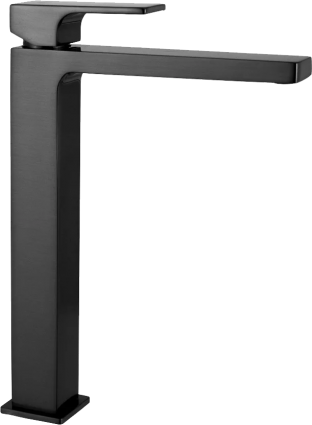Смеситель для раковины Remer Absolute AU11LCFP чёрный брашированный хром однорычажный, темный хром