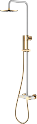 Душевая стойка Boheme Stick 128-WG white diamond gold штанга 112.5 см, шланг 150 см