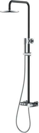 Душевая стойка Boheme Stick 128-BCR.2 black touch chrome штанга 112.5 см, шланг 150 см