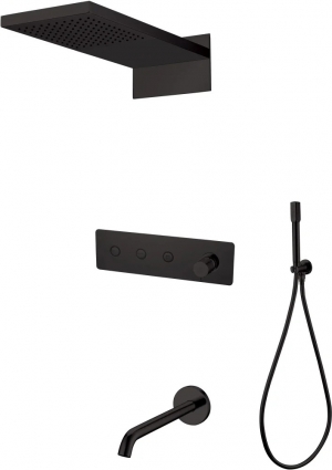 Душевой комплект Boheme Fusion 130-2-B С ВНУТРЕННЕЙ ЧАСТЬЮ, Black, цвет черный, шланг пластиковый 150 см