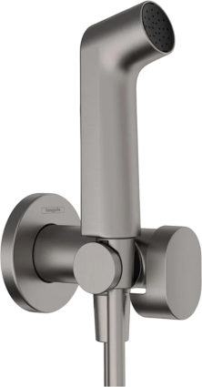 Гигиенический душ Hansgrohe Bidette S 1jet 29232340 со смесителем, шлифованный черный хром, цвет темный хром