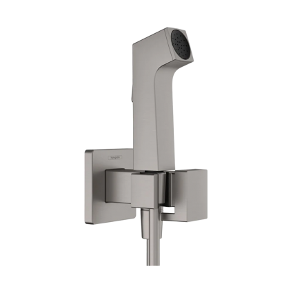 Гигиенический душ Hansgrohe Bidette E 1jet 29233340 со смесителем, шлифованный черный хром, цвет темный хром