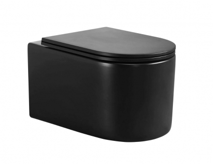 Cerutti Spa Унитаз подвесной CeruttiSpa Tanaro Aria MB 9238 безободковый, с микролифтом, черный матовый, 36.5x49 см